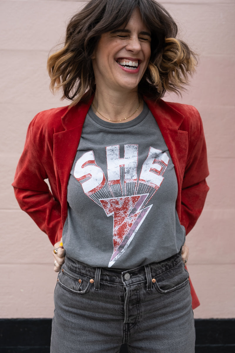 Thread Hippie CA She Energy women's graphic tee.