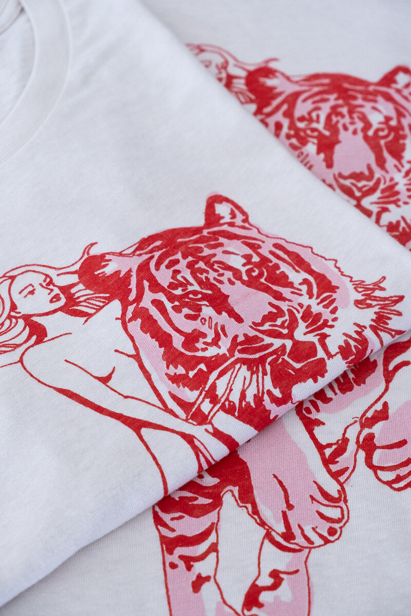 Thread Hippie CA Untamed tee folded detail shot for 2025 women's history month.