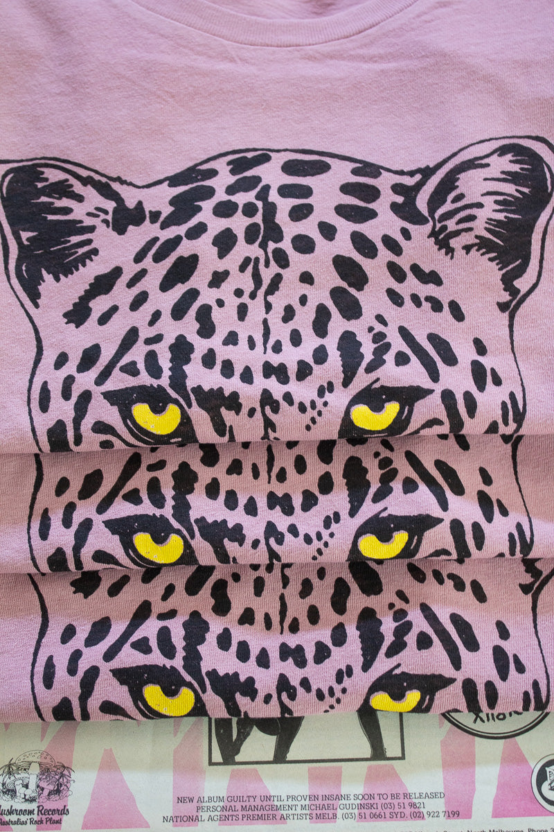 Detail shot of Thread Hippie pink leopard tee.