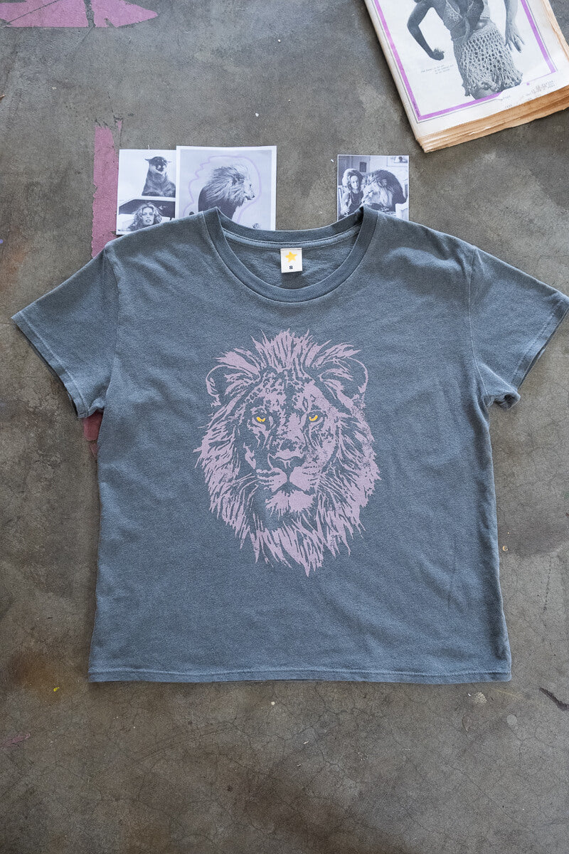 Thread Hippie Mane Energy graphic tee flat lay photo.