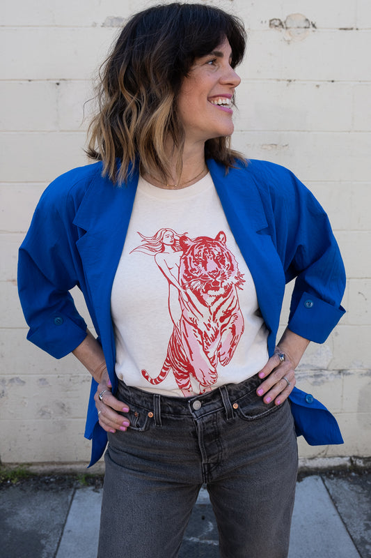 Thread Hippie's new women's graphic tee on white.