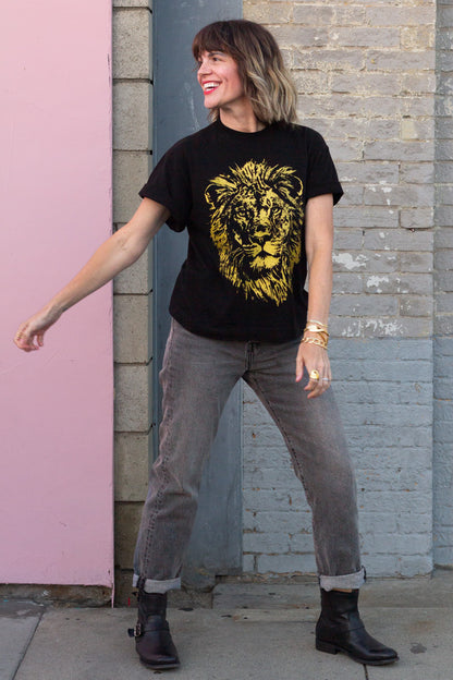 the "mane energy II" graphic tee on black