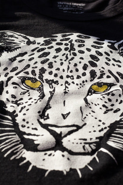 the "snow leopard II" graphic tee on black