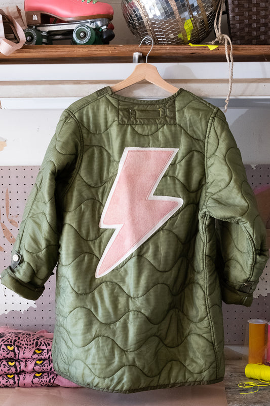 vintage military jacket with bolt - pink