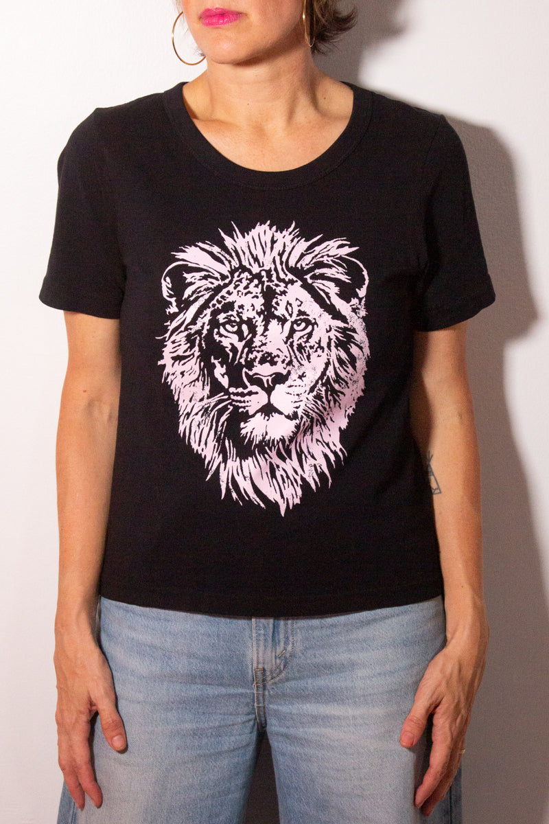 the "mane energy III" graphic tee on black