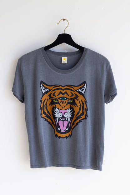 the "cosmic tiger" graphic tee on vintage black