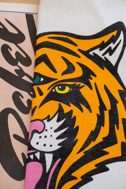 Cosmic Tiger women’s vintage washed boxy tee details.