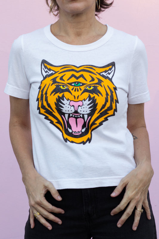 the "cosmic tiger III" graphic tee on white