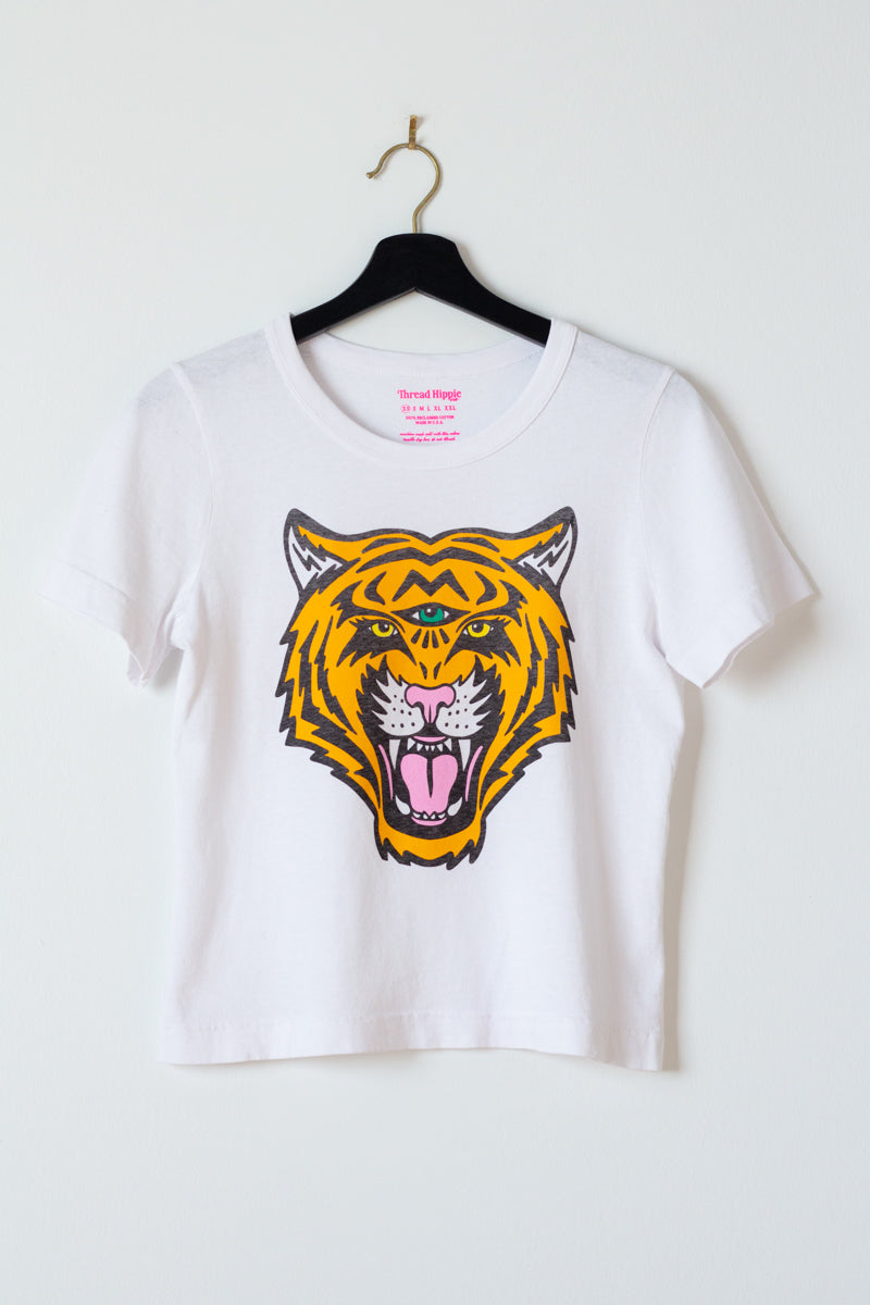 the "cosmic tiger III" graphic tee on white
