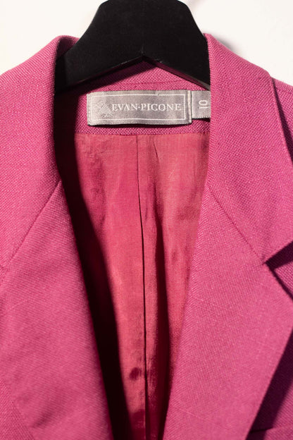 Pink blazer with 'Evan-Picone' label on a white background