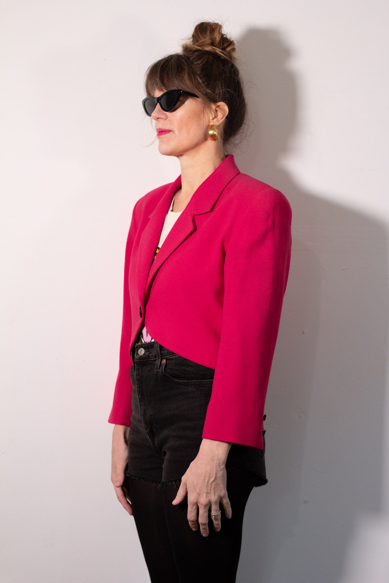 Linda Allard Cropped Blazer - Hot Pink