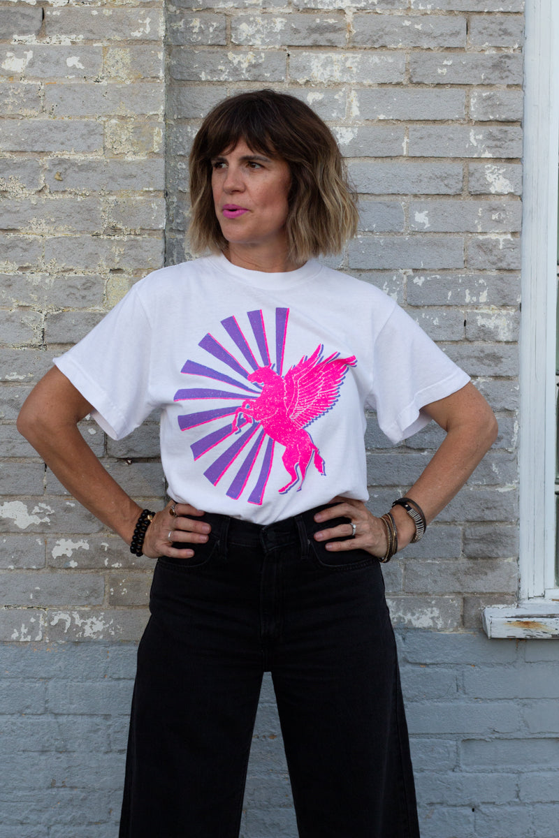 "magic horse II" graphic tee on white