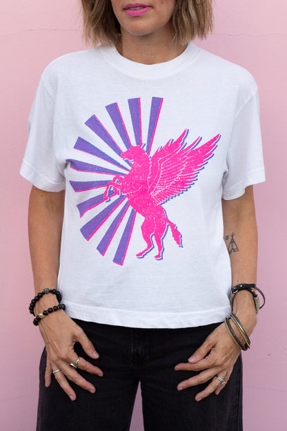 "magic horse II" graphic tee on white