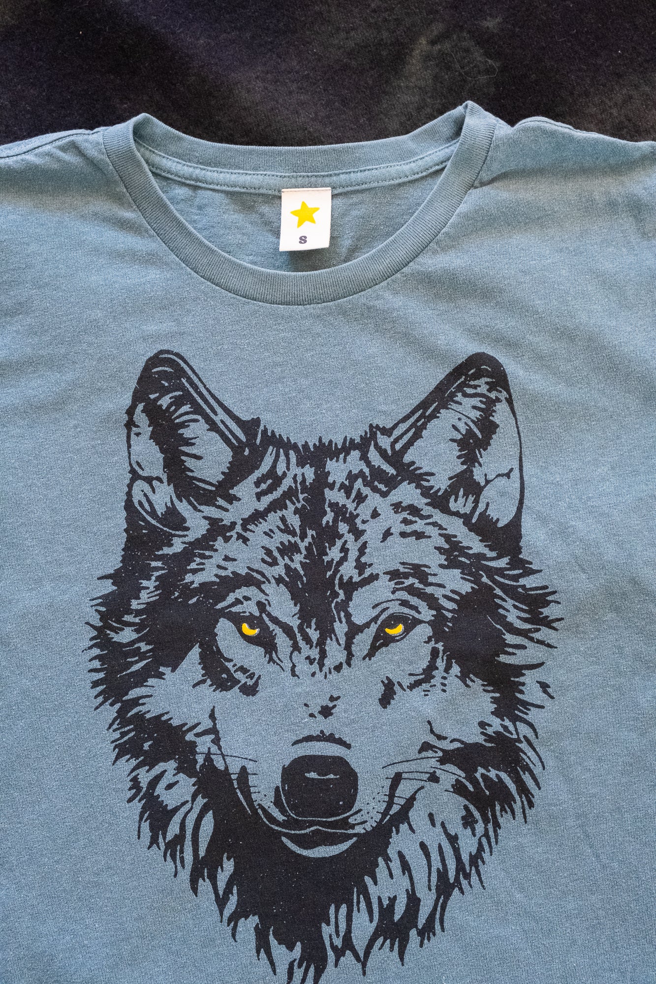 the "mother wolf" boxy tee on vintage green