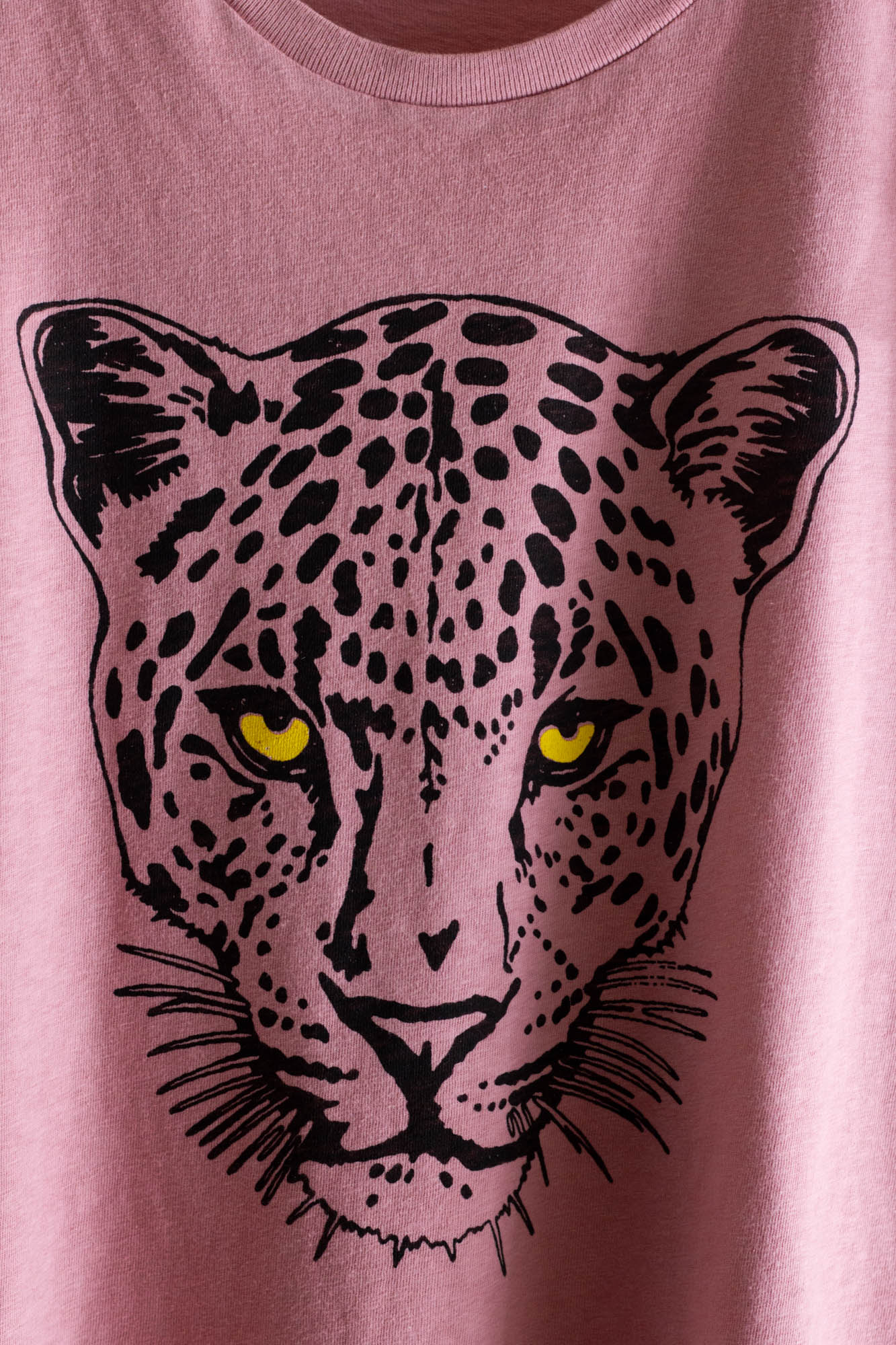 Snow Leopard Graphic Tee on Pink | Thread Hippie CA