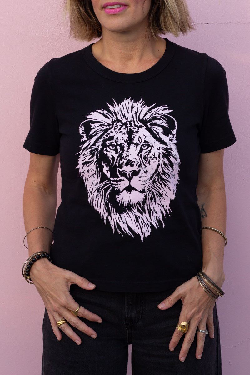 the "mane energy III" graphic tee on black