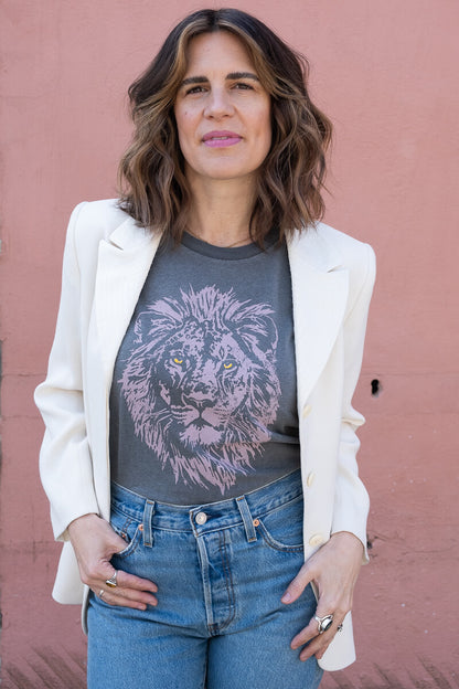 Thread Hippie Mane Energy tee styled with white jacket.