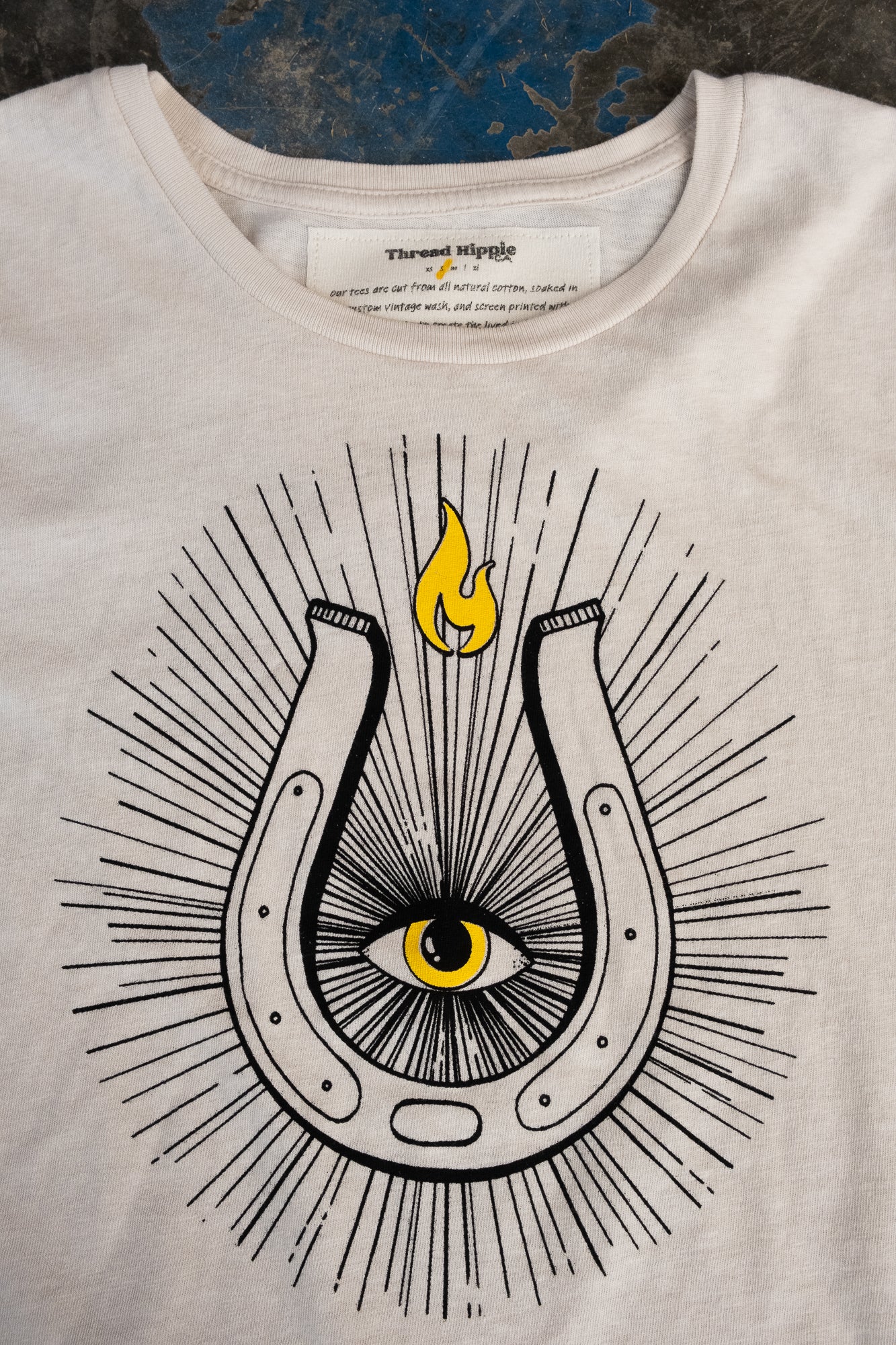 the "cosmic horseshoe" boxy tee on white