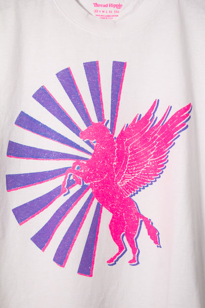 "magic horse II" graphic tee on white