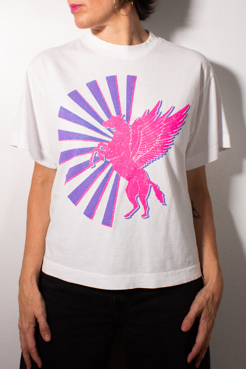 "magic horse II" graphic tee on white