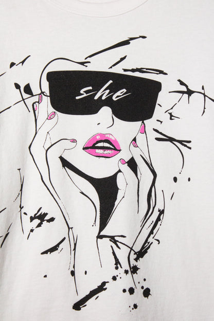 the "she energy II" graphic tee on white