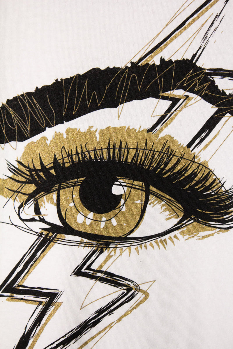 the "she's electric" graphic tee on white