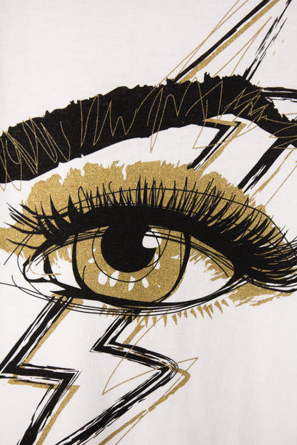 the "she's electric" graphic tee on white
