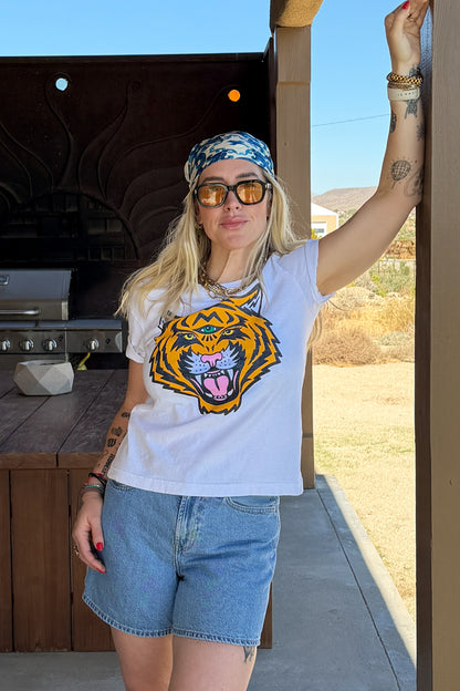 the "cosmic tiger III" graphic tee on white
